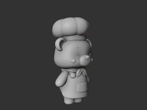 Chef bear 3D Print Model