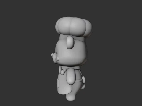Chef bear 3D Print Model
