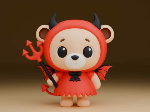 Hallowen bear monster 3D Print Model
