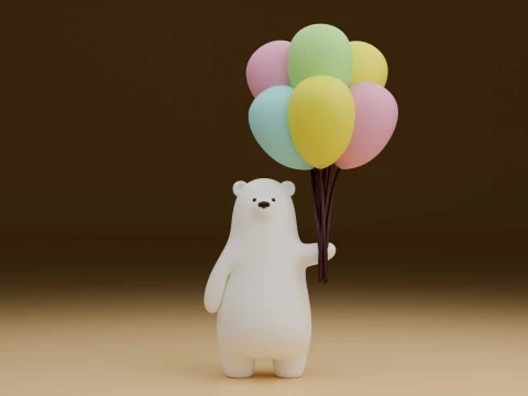 Cute bear 3D Print Model