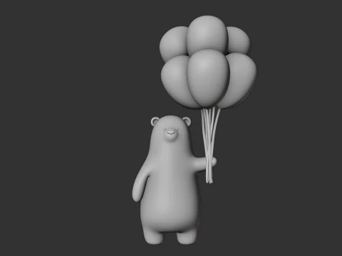 Cute bear 3D Print Model