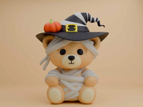 Hallowen bear mummy 3D Print Model