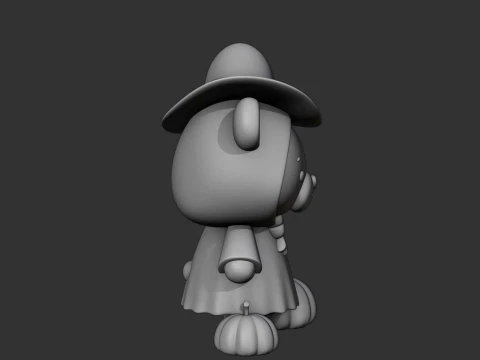 Hallowen bear wizard and pumpkin 3D Print Model