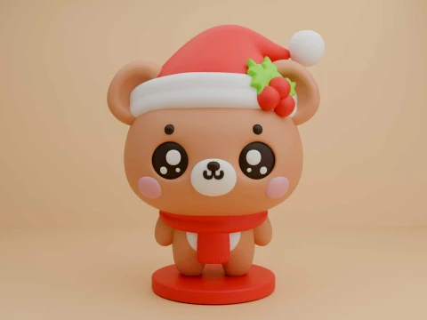 Christmas teddy bear 3D 프린트 모델