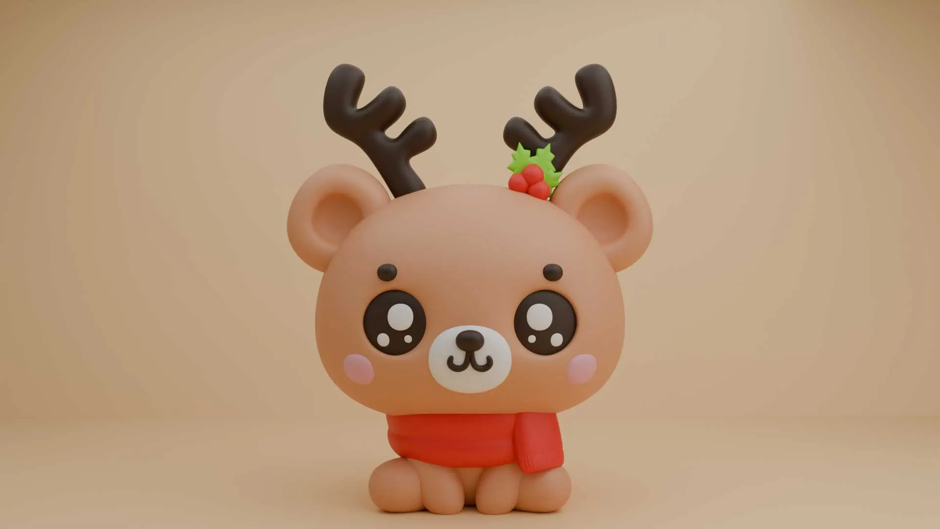 Christmas deer bear 3D Print Model .c4d .max .obj .3ds .fbx .stl .blend 