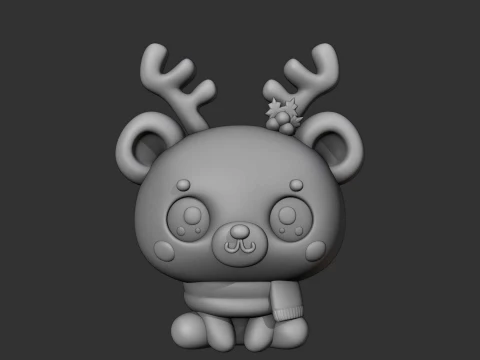 Christmas deer bear 3D Print Model