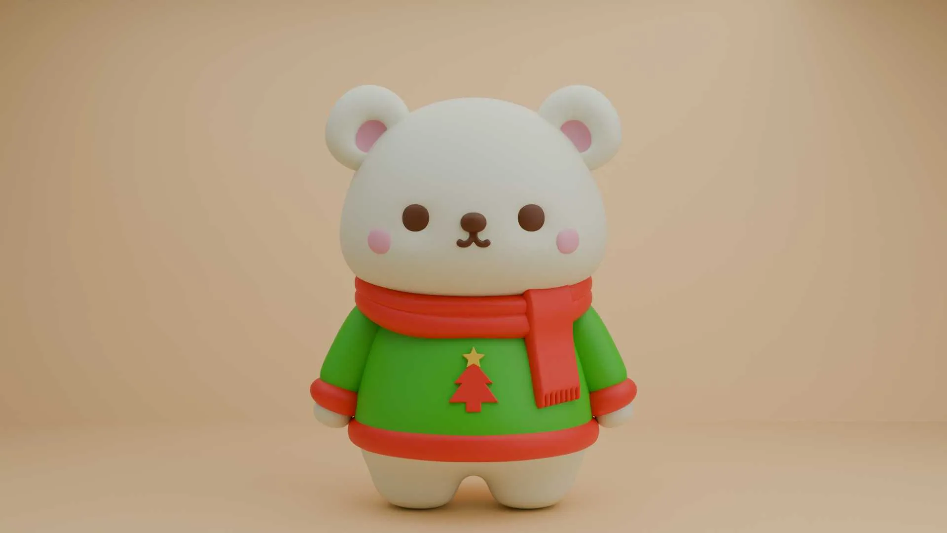 Christmas bear figure 3D Print Model .c4d .max .obj .3ds .fbx .stl .blend 