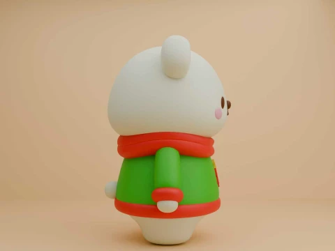 Christmas bear figure 3D Print Model