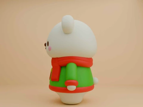 Christmas bear figure 3D Print Model