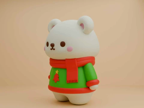 Christmas bear figure 3D Print Model