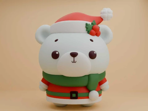 Christmas bear figure Modello di stampa 3D