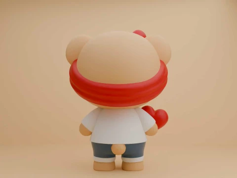 Valentine cute teddy bear 3D Print Model
