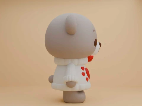 Valentine cute teddy bear 3D Print Model