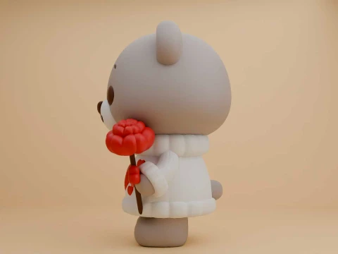 Valentine cute teddy bear 3D Print Model