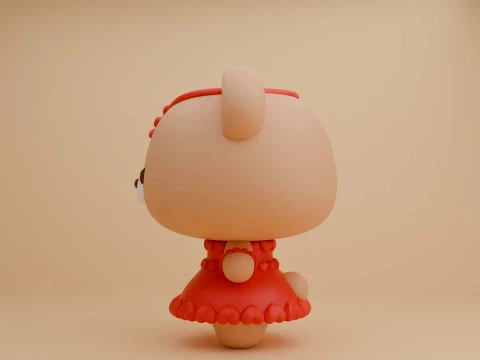 Valentine cute teddy bear girl 3D Print Model