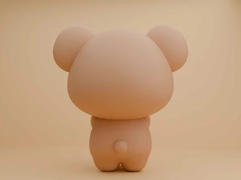 Valentine cute teddy bear and heart 3D Print Model