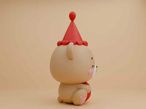 Valentine cute teddy bear and heart 3D Print Model