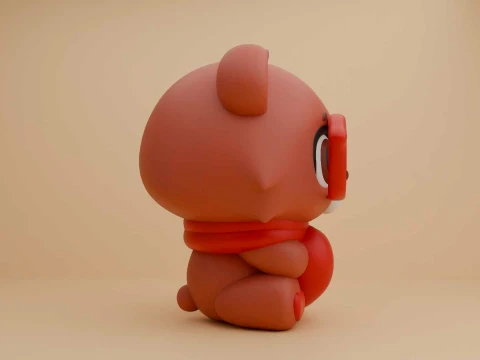 Valentine cute teddy bear and heart 3D Print Model