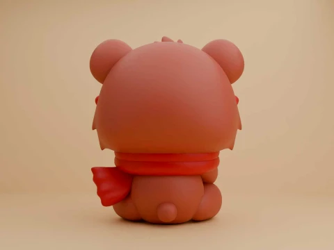 Valentine cute teddy bear and heart 3D Print Model