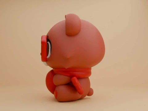 Valentine cute teddy bear and heart 3D Print Model
