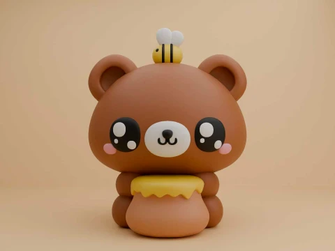 Honey bear and bee 3D Принт Модель