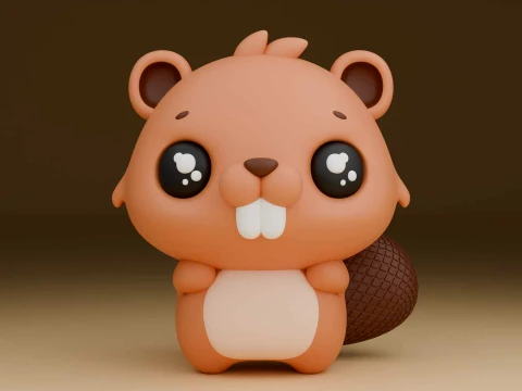 Cute beaver toy 3D Druckmodell