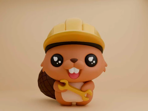 Cute beaver toy Modello di stampa 3D