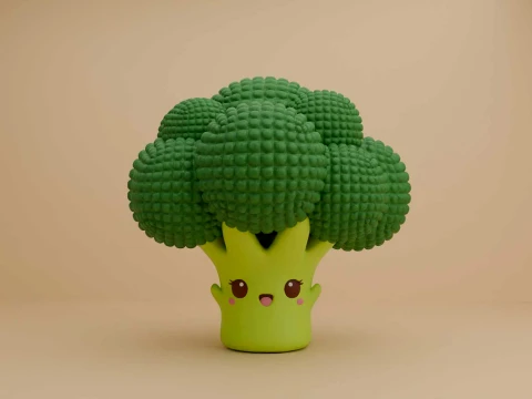 Cute broccoli toy for 3dprint 3D printmodel
