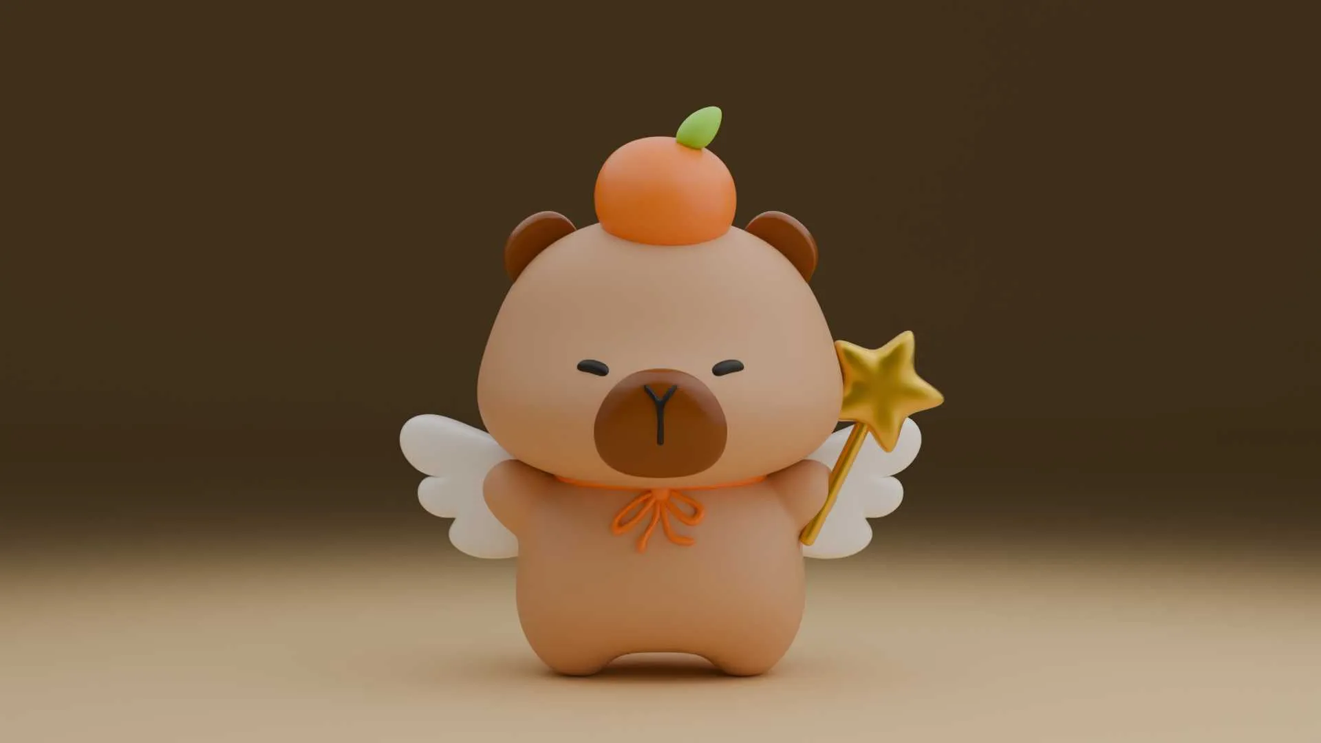 Cute capybara angle 3D Print Model .c4d .max .obj .3ds .fbx .stl .blend 