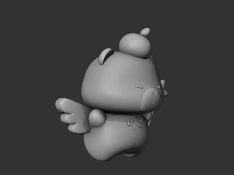 Cute capybara angle 3D Print Model