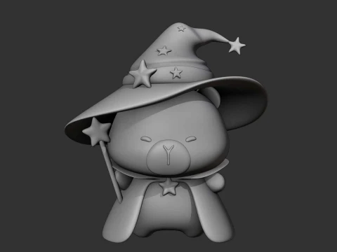 Cute capybara wizard toy for halloween 3D Print Model