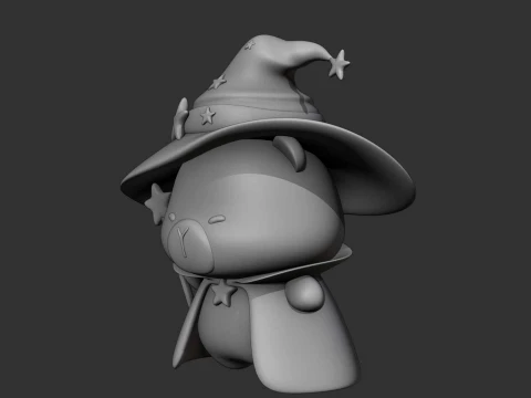 Cute capybara wizard toy for halloween 3D Print Model
