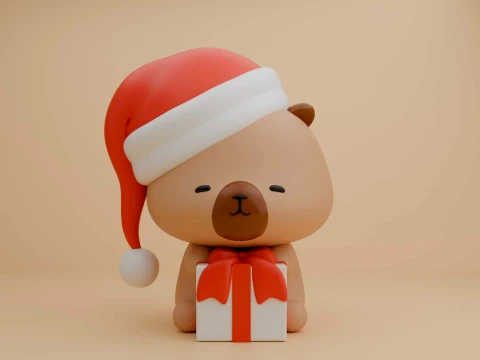 Cute capybara figure for christmas day 3Dプリントモデル