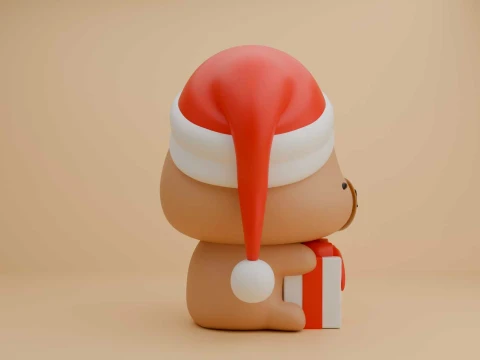 Cute capybara figure for christmas day 3D Print Model