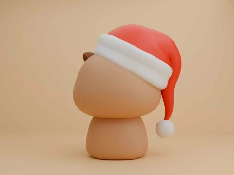 Cute capybara figure for christmas day 3D Print Model