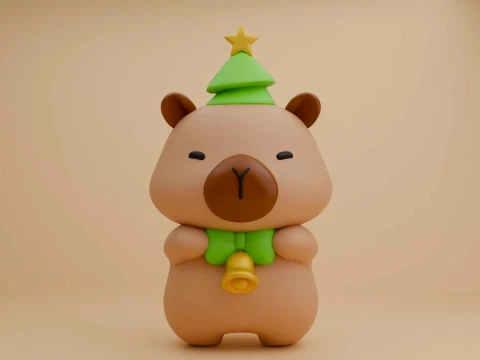 Cute capybara figure for christmas tree 3Dプリントモデル