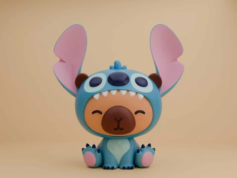 Cute capybara stitch figure 3D printmodel