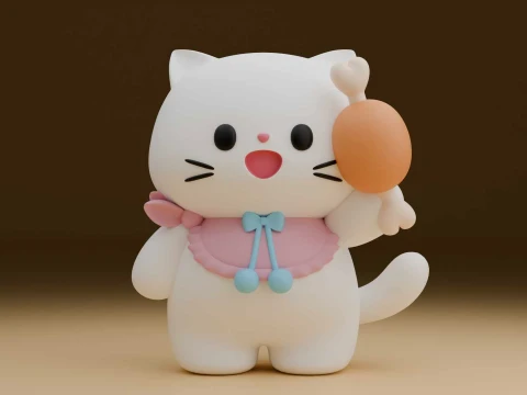 Cute baby cat 3D Print Model