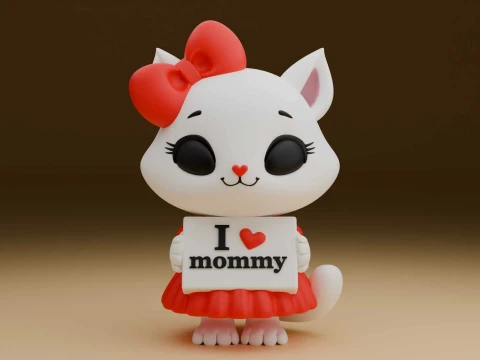 Cute kitty cat figure for mummy day Modello di stampa 3D