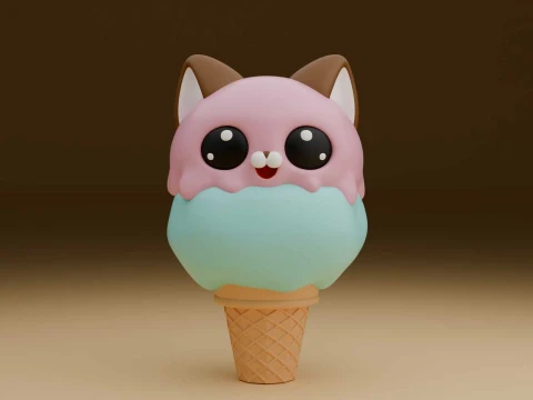 Ice cream cat for summer Modelo de impresión 3D