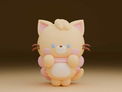 Cute kitty cat figure for 3dprint 3Dプリントモデル