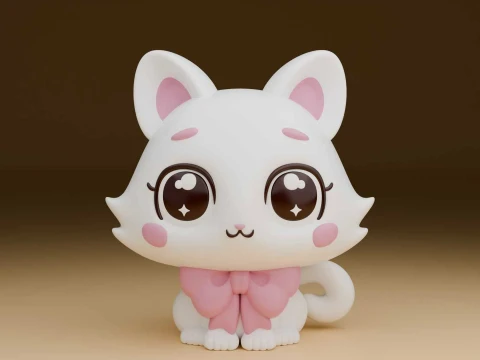 Cute cat figure 3Dプリントモデル