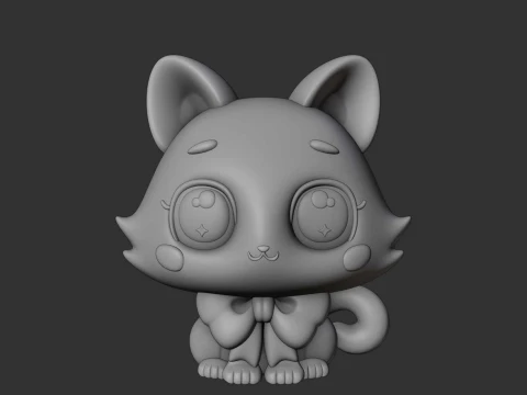 Cute cat figure 3D Print Model