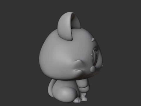 Cute cat figure 3D Print Model