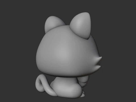 Cute cat figure 3D Print Model