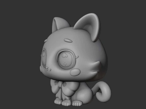 Cute cat figure 3D Print Model