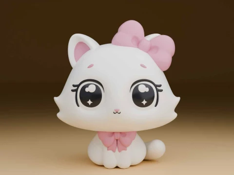 Cute cat figure for 3dprint 3Dプリントモデル