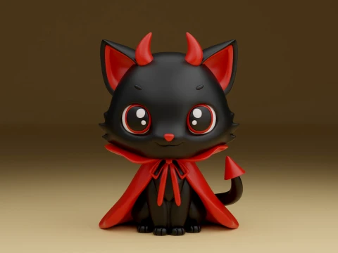 Halloween cat demon 3Dプリントモデル