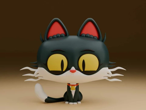 かわいい猫 3Dプリントモデル