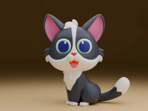 Cute cat figure Modello di stampa 3D